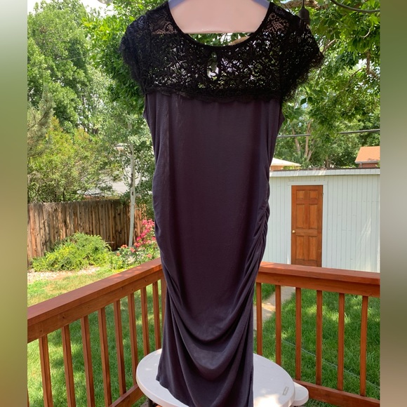 Maternity Formal Dress- navy - Picture 1 of 6